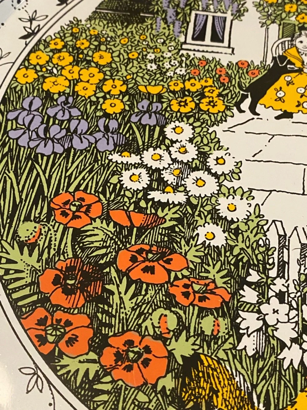 Pat Albeck Decorative Yellow Floral Cottage Serving Metal Tray
